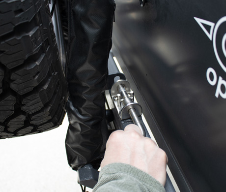 Release the spare wheel