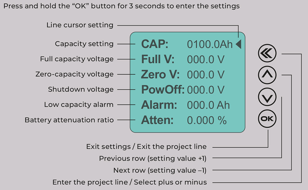 Battery panel settings