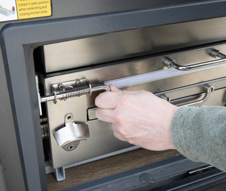 Secure the kitchen unit